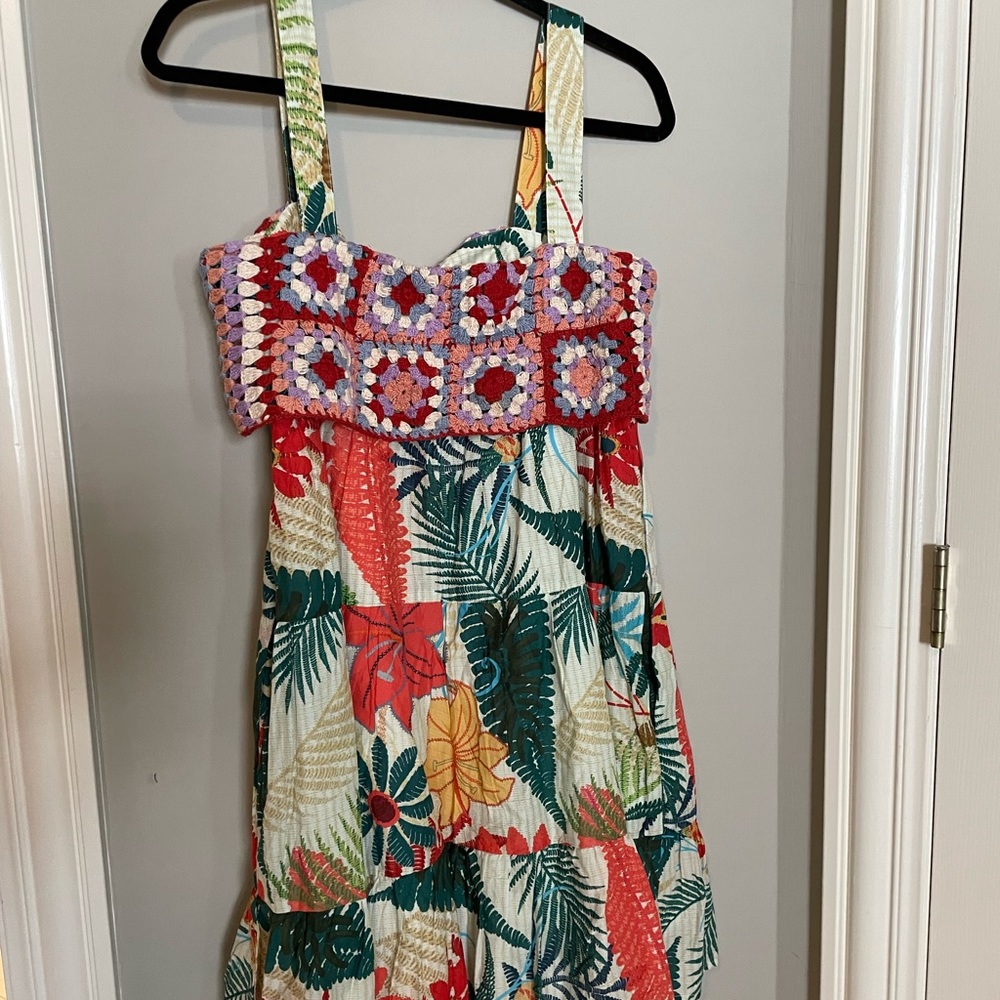 Farm Rio Crochet Mini Dress NWT size small sold out everywhere! - Picture 6 of 14